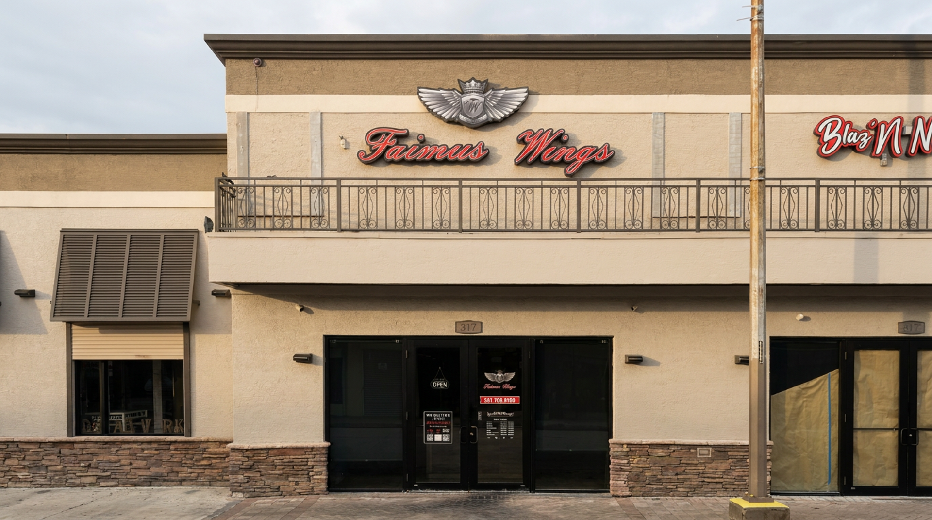 Wings, burgers and a room to sit in