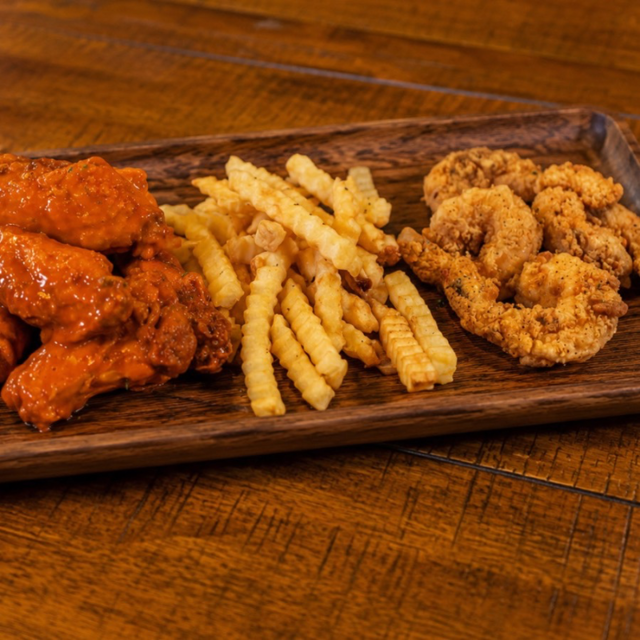 6pc. Wings, 6pc. Shrimp & Fries.