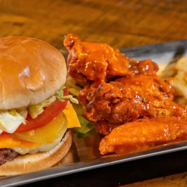 4pc. Wings, Faimus Burger & Fries.