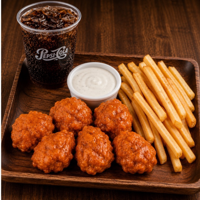 6 Boneless Fries/Drink.