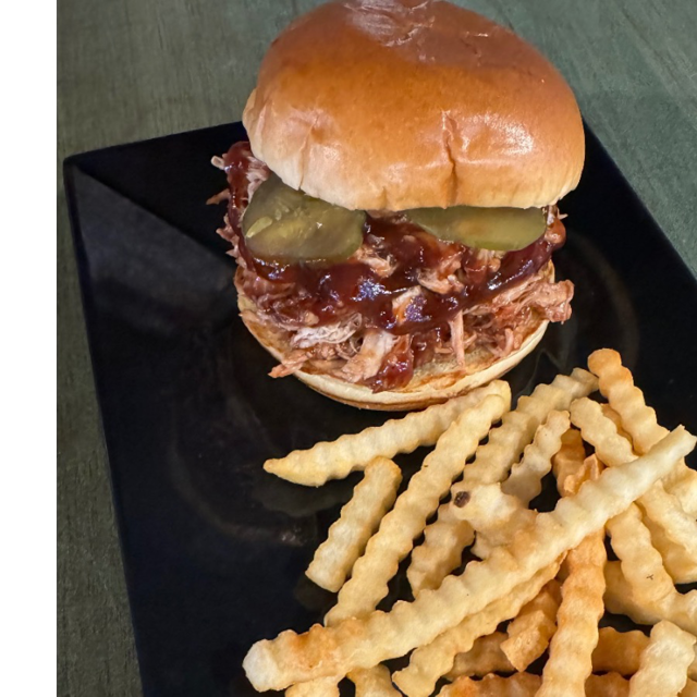 Pulled BBQ Chicken Sandwich.