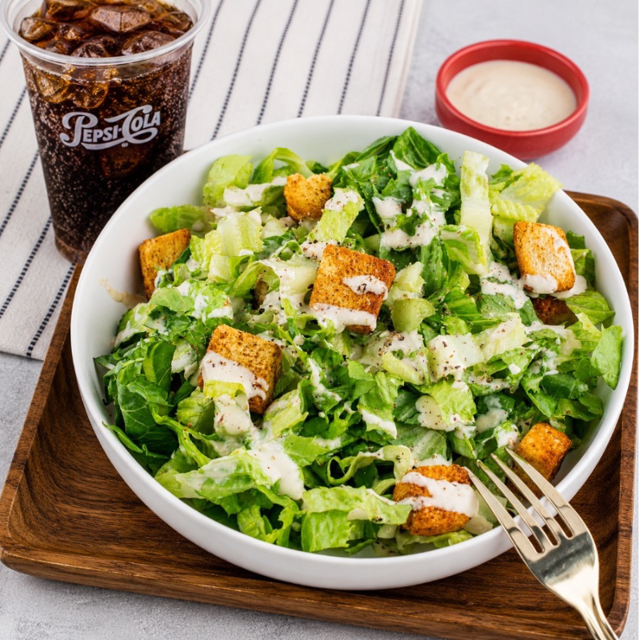 Caesar Salad & Drink.