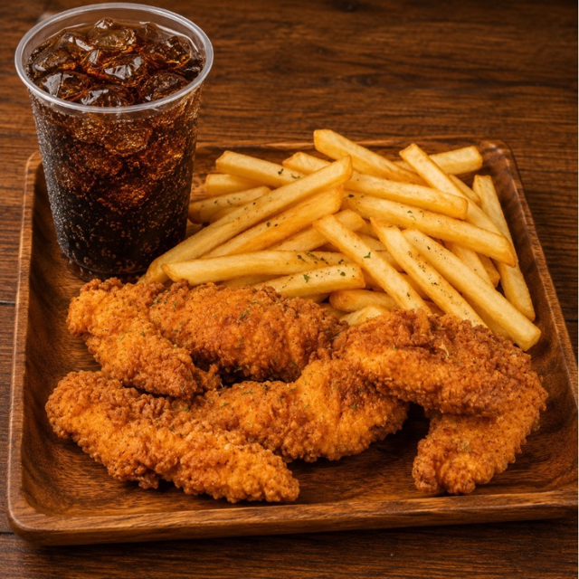 3 Tenders Fries & Drink.