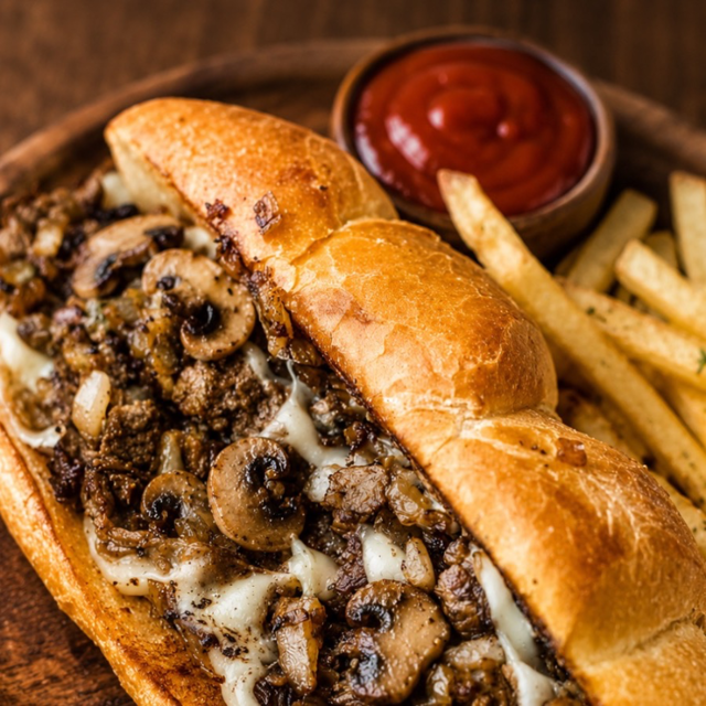Mushroom Philly Steak.
